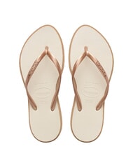 HAVAIANAS SLIM POINT Tongs or rose/beige - Chaussures Femme - 1