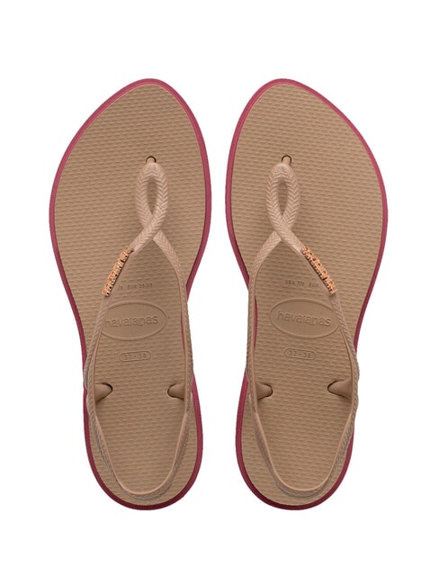 HAVAIANAS LUNA POINT Sandale tongs rose / or - Chaussures Femme