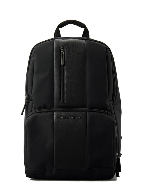 PIQUADRO BRIEF ECOLOGICA TECH Sac à dos en tissu recyclé avec plaque USB et support pour ordinateur portable 15,6" Noir - Sacs à dos pour ordinateur portable