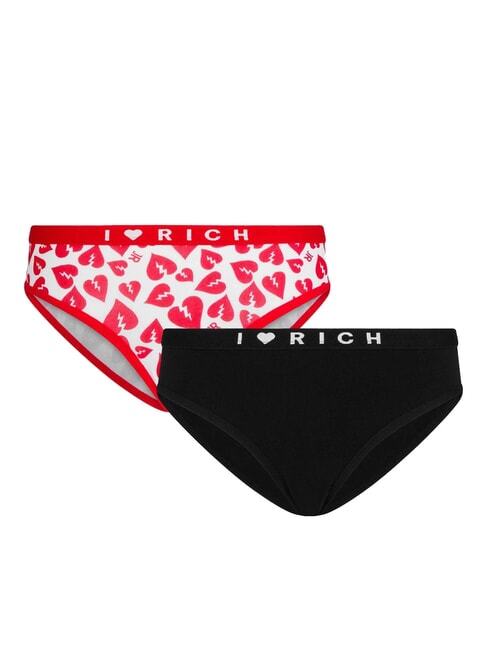 JOHN RICHMOND ROY 2 slips taille basse blanc/noir - Slip femme