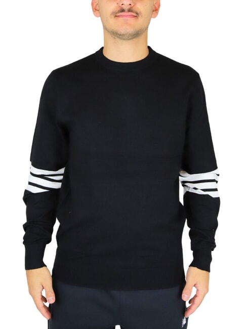 RICHMOND X CORINO Pull ras du cou à rayures noir2 - Pulls pour hommes