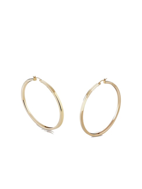 GUESS HOOPS I DID IT AGAIN Grandes boucles d'oreilles créoles or jaune - Boucles d'oreilles