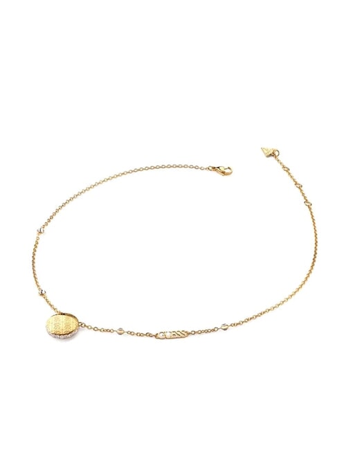 GUESS 4G RISING Collier avec pièce logotée or jaune - Colliers
