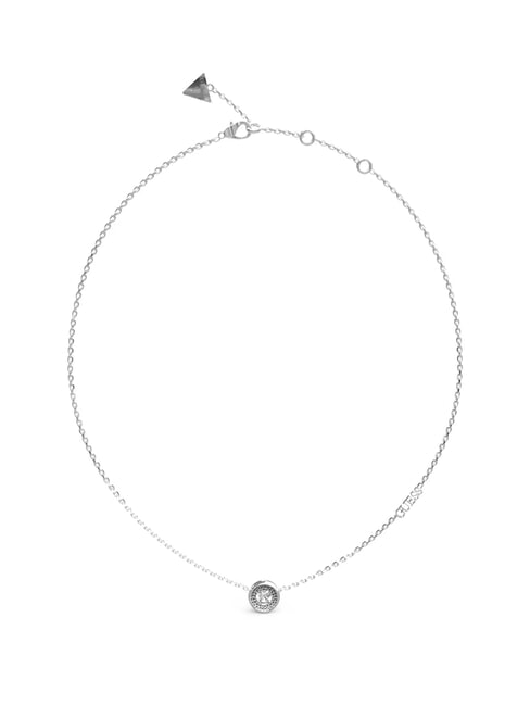 GUESS UNIQUE SOLITAIRE Collier avec breloque et zircone ARGENT - Colliers