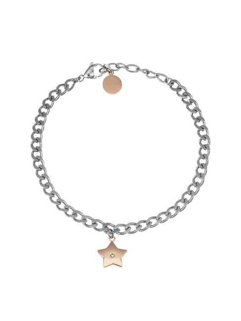 AMEN ACCIAIO Bracelet chaîne avec étoile acier/roses - Bracelets