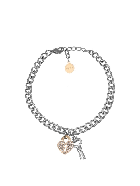 AMEN ACCIAIO Bracelet chaîne avec cadenas à clé acier/roses - Bracelets
