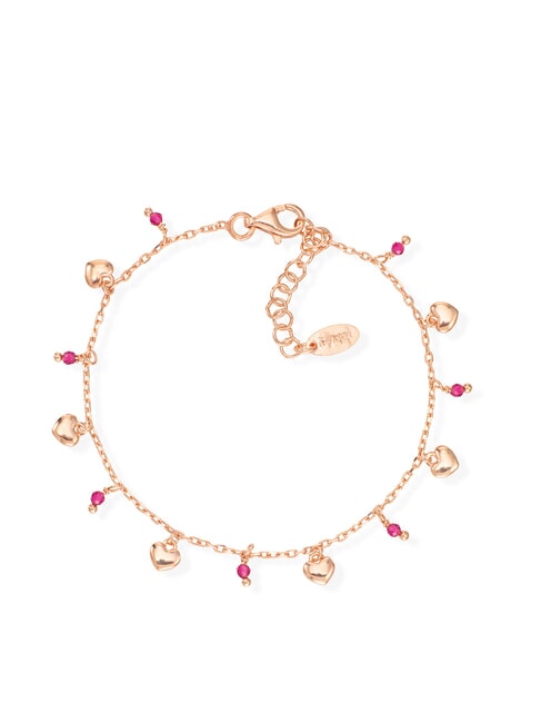 AMEN CANDY CHARM Bracelet en argent avec petits coeurs Rose - Bracelets