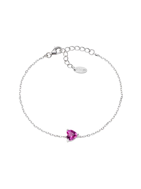 AMEN AMORE Bracelet argent coeur zircone rhodium - Bracelets