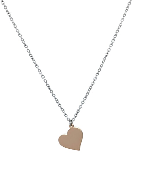 AMEN ACCIAIO Collier avec coeur acier/roses - Colliers