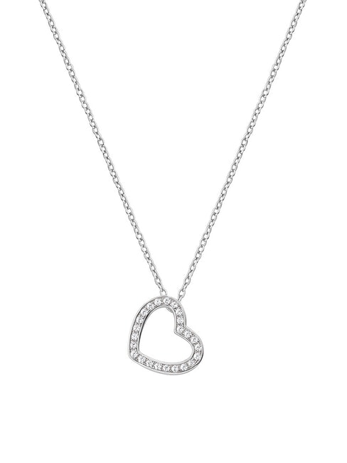 AMEN DIAMONDS Collier coeur en argent avec zircone rhodium - Colliers