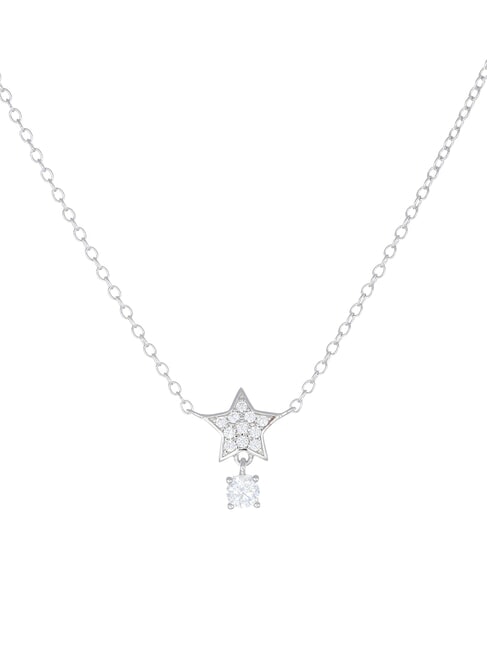 AMEN COCCOLE LUXURY Collier avec étoile et pendentif rhodium - Colliers