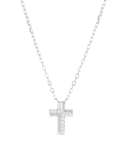 AMEN CROCI Collier pendentif croix rhodium - Colliers