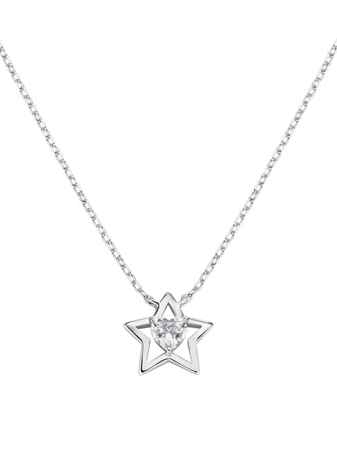 AMEN STELLE Collier en argent avec étoile et cœur rhodium - Colliers