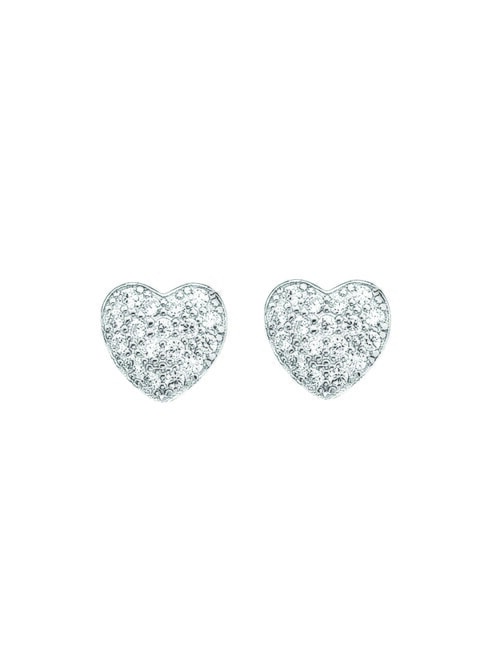 AMEN COCCOLE LUXURY Boucles d'oreilles coeur en argent rhodium - Boucles d'oreilles