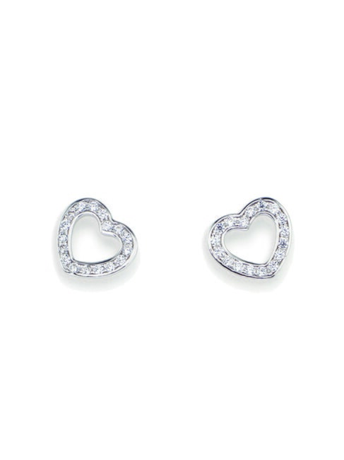 AMEN DIAMONDS Boucles d'oreilles mini coeur rhodium - Boucles d'oreilles