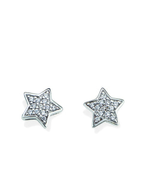 AMEN COCCOLE LUXURY Boucles d'oreilles étoile en argent rhodium - Boucles d'oreilles