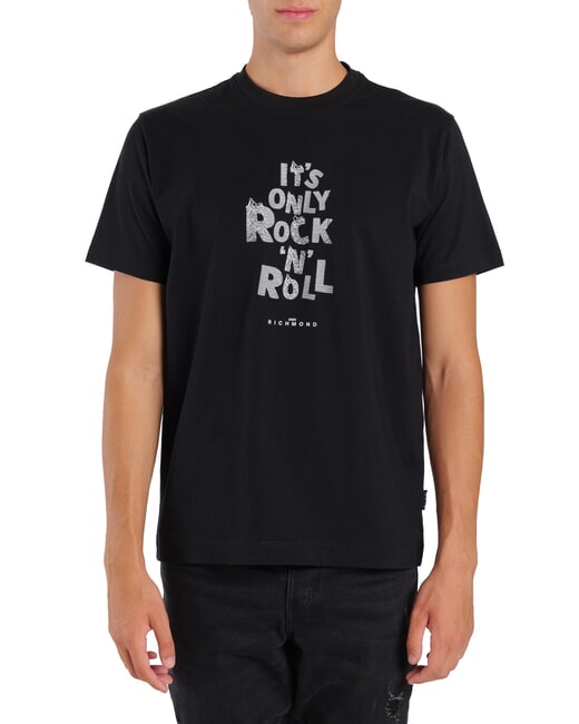 JOHN RICHMOND SPARTACO T-shirt en coton avec imprimé noir - T-shirt
