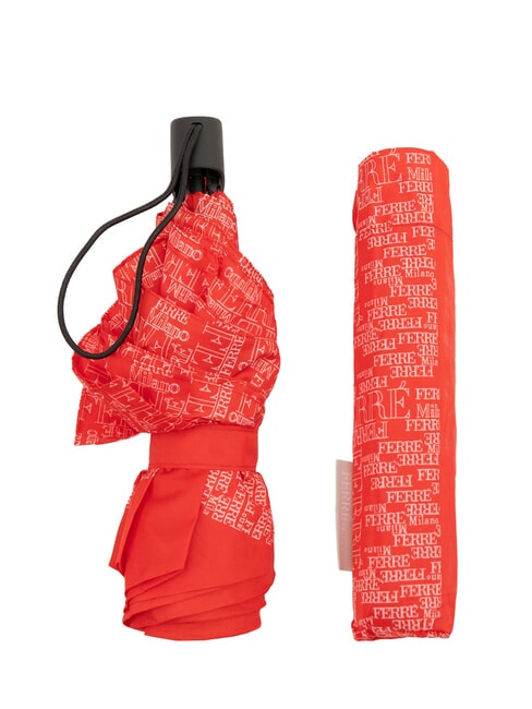 FERRÈ LOGO ALL OVER Mini parapluie manuel rouge02 - Parapluies