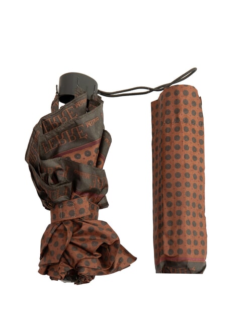 FERRÈ MINI Parapluie manuel coupe-vent cravate marron 01 - Parapluies