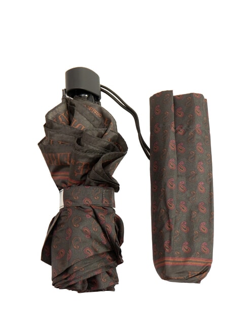 FERRÈ MINI Parapluie manuel coupe-vent cravate marron 03 - Parapluies