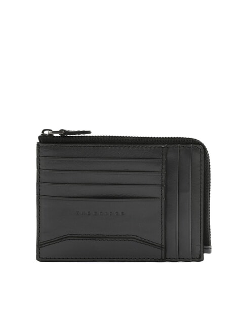 THE BRIDGE FILIPPO Porte-cartes en cuir avec zip abb gris ruthénium foncé - Portefeuilles Homme