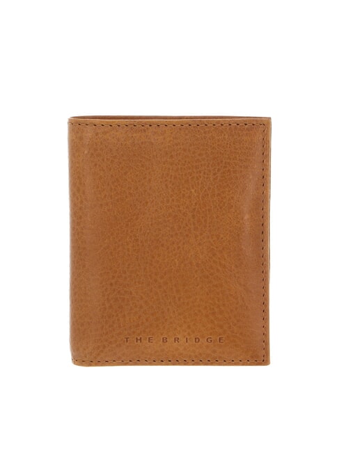 THE BRIDGE ETTORE Porte-cartes vertical en cuir curry abb ruthénium foncé - Portefeuilles Homme
