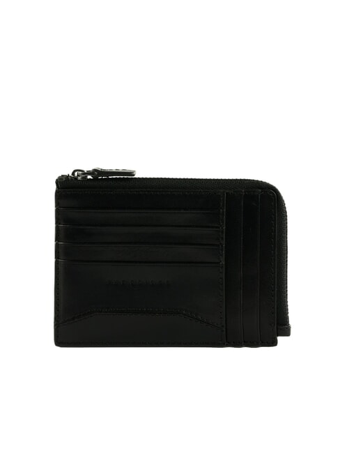 THE BRIDGE FILIPPO Porte-cartes en cuir avec zip ruthénium noir / noir mat - Portefeuilles Homme