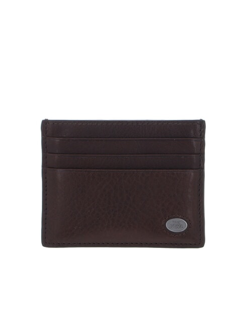 THE BRIDGE FABIO Porte-cartes plat en cuir châtaigne ruthénium dk - Portefeuilles Homme