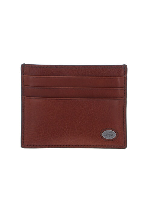 THE BRIDGE FABIO Porte-cartes plat en cuir Marron / Ruthénium - Portefeuilles Homme