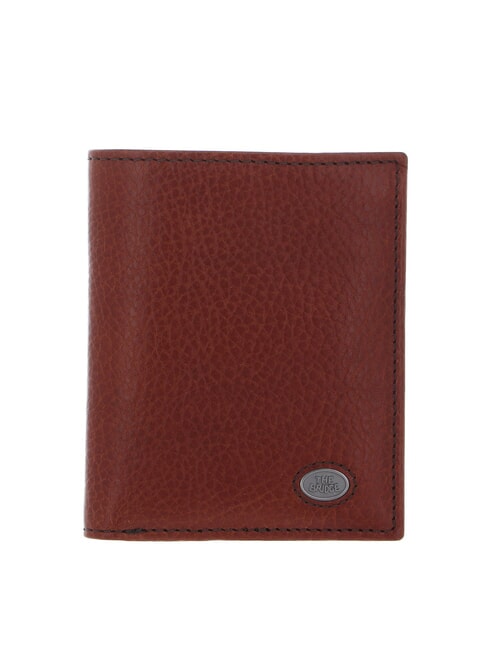 THE BRIDGE FABIO Porte-cartes vertical en cuir Marron / Ruthénium - Portefeuilles Homme