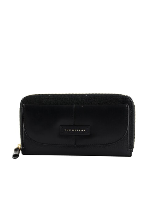 THE BRIDGE ELISABETTA Grand portefeuille en cuir avec poche black Gold - Portefeuilles Femme