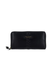 THE BRIDGE FEBE Grand portefeuille en cuir zippé black Gold - Portefeuilles Femme - 1