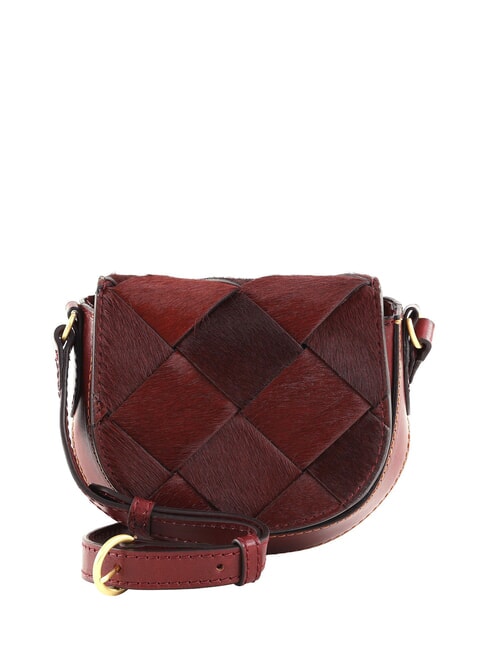 THE BRIDGE BETTINA Sac en cuir effet poulain Chianti / Bordeaux / Or - Sacs pour Femme