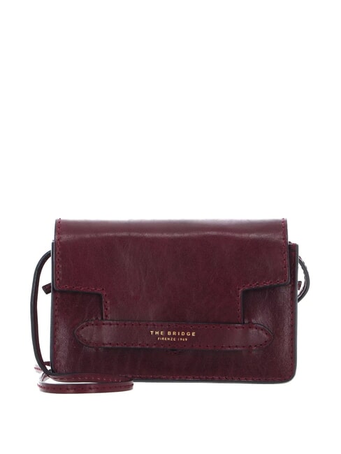THE BRIDGE LUCREZIA  Mini sac bandoulière, en cuir raisin ab. or - Sacs pour Femme