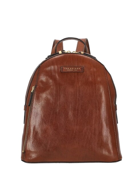 THE BRIDGE COSTANZA Sac à dos en cuir avec poche verticale MARRON - Sacs pour Femme