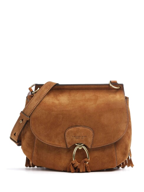 THE BRIDGE ERICA Sac bandoulière en cuir à franges Cognac / or - Sacs pour Femme