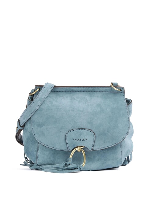 THE BRIDGE ERICA Sac bandoulière en cuir à franges ciel avec de l'or - Sacs pour Femme