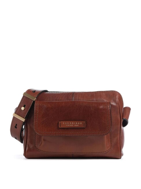 THE BRIDGE FLORA Sac à bandoulière en cuir avec poche MARRON - Sacs pour Femme