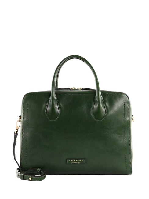 THE BRIDGE FIONA Mallette en cuir pour ordinateur portable 14" vert anglais abb. or - Porte Documents Travail