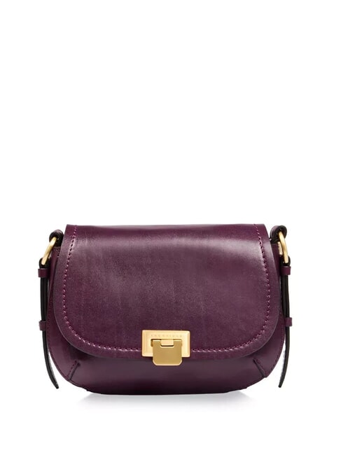 THE BRIDGE FEDERICA  Mini sac bandoulière, en cuir raisin ab. or - Valises Rigides