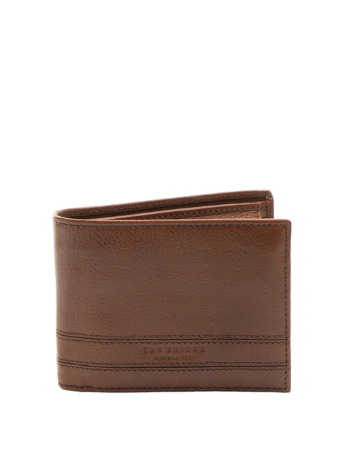 THE BRIDGE CESARE  Portefeuille en cuir pour homme Marron / Palladium - Portefeuilles Homme