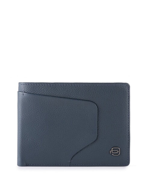 PIQUADRO AKRON Portefeuille en cuir avec porte-monnaie bleu - Portefeuilles Homme