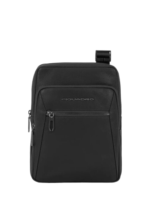 PIQUADRO RHINO Sac bandoulière en cuir pour iPad 11" Noir - Sacs en Bandoulières pour Homme