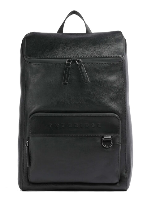THE BRIDGE DAMIANO Sac à dos en cuir, support pour ordinateur portable 13" ruthénium noir / noir mat - Sacs à dos pour ordinateur portable