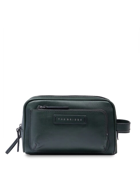 THE BRIDGE FILIPPO Trousse de beauté en cuir malachite/ornière. sombre - Trousses