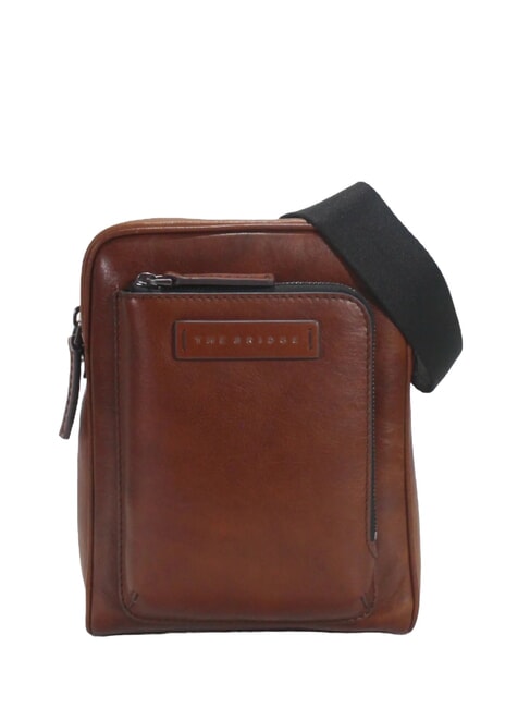 THE BRIDGE FILIPPO Sac en cuir Marron / Ruthénium - Sacs en Bandoulières pour Homme