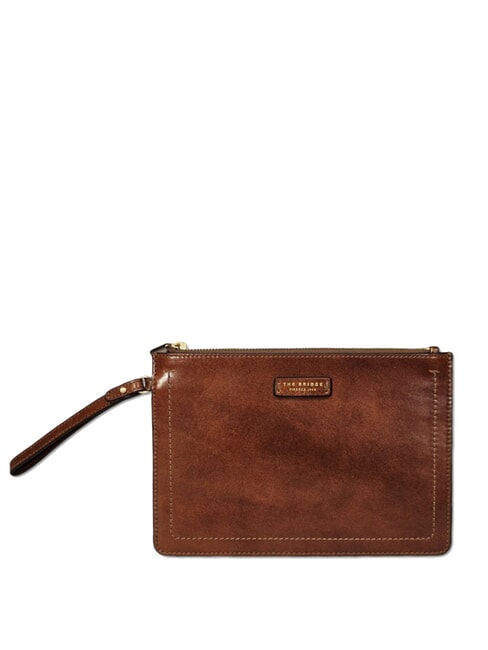 THE BRIDGE FIONA Pochette plate en cuir avec manchette MARRON - Sacs pour Femme