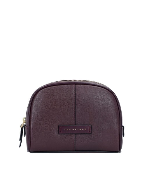THE BRIDGE ELISABETTA Petite beauté en cuir raisin ab. or - Trousses