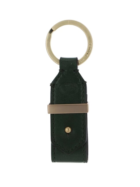 THE BRIDGE DUCCIO Porte-clés à breloques en cuir vert anglais abb. or - Porte-clés