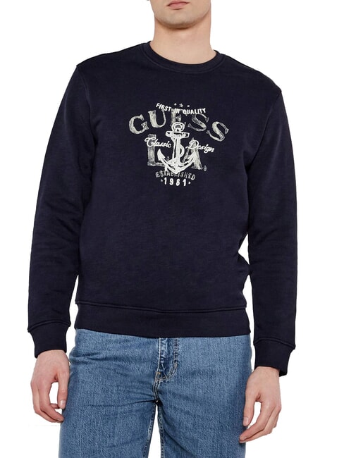 GUESS ANCHOR Sweat-shirt en coton smartblue - Pulls molletonnés